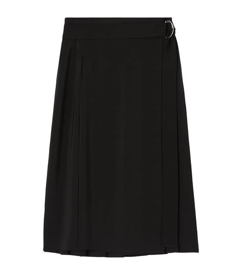 burberry dupe skirt|Pleated Daisy Silk Skirt in Black .